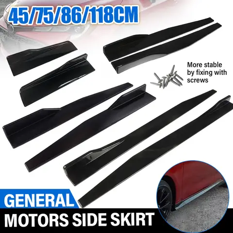 Universal 2PCS Car Side Skirts Lip Kits Glossy Black ABS Blade Style Spoiler Lip Kits for Sedan Coupe Hatchback Exterior Styling