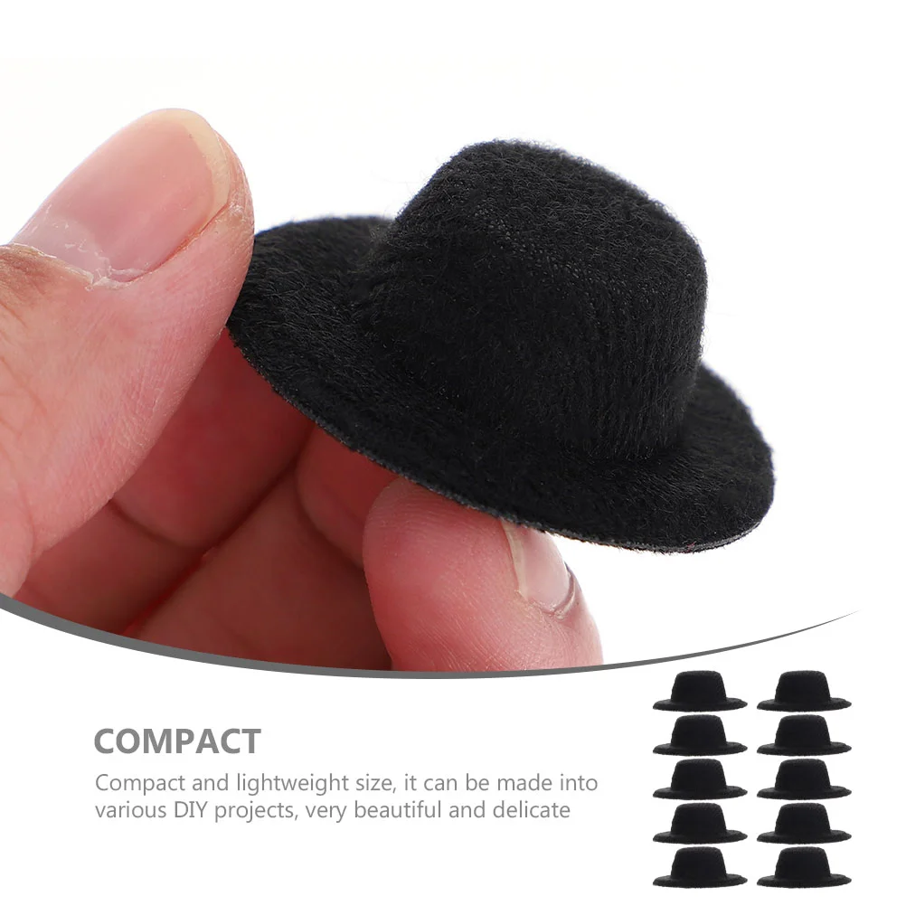 10 Pcs Jazz Hat Accessories Mini For Party Decor Little Hats Dress Up Costume Kids Toys Dolls House Model Tiny