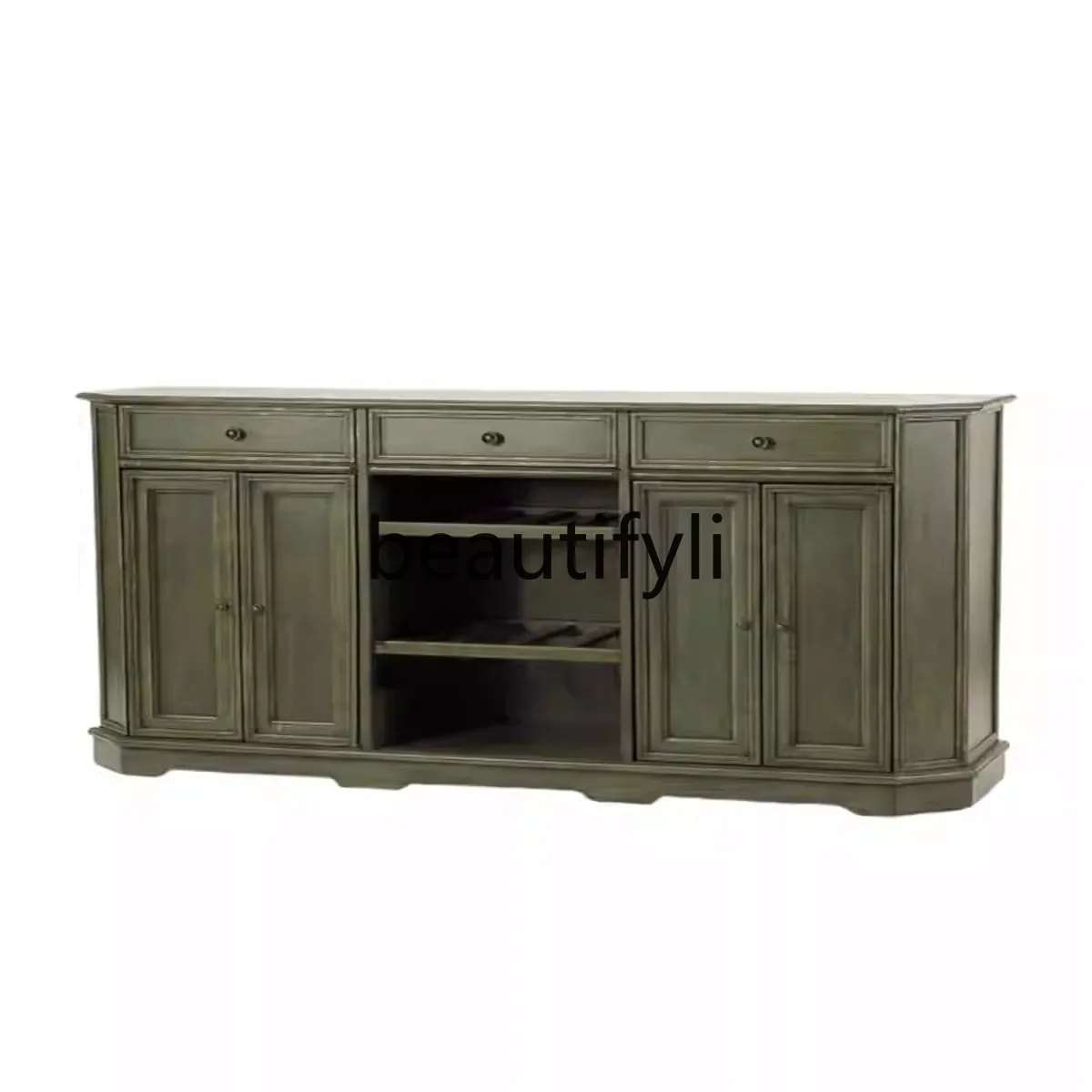 

New Classical Minimalist Modern Solid Wood Wine Cabinet Entrance Cabinet French Club Model Room