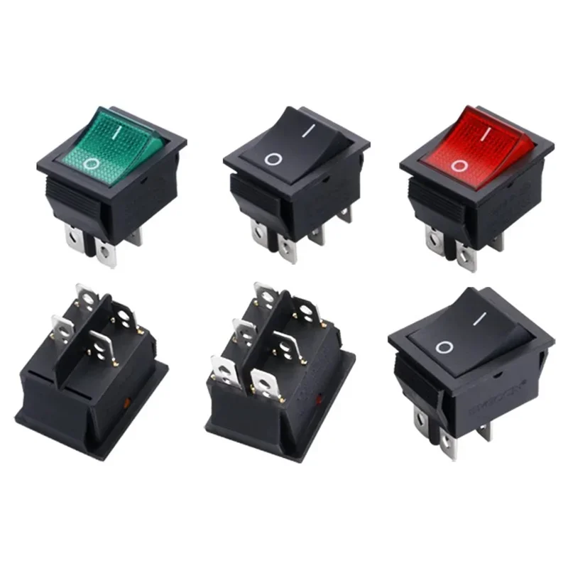 4/6 Pin16A 250V KCD4 DPST ON-OFF Rocker Switch 25x31mm Snap-in Marine automotivo