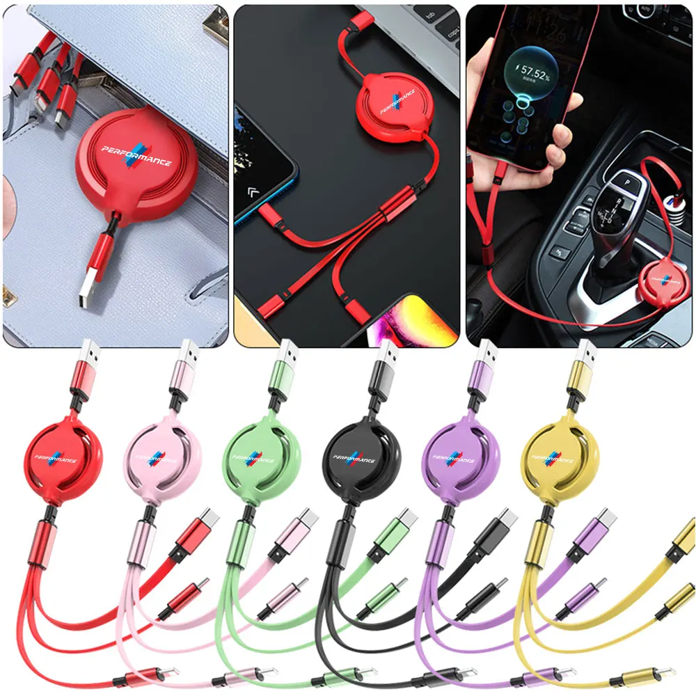 Kabel do szybkiego ładowania 3 w 1 USB typu C iPhone Ładowarka z systemem Android do Bmw M Performance M1 M3 M5 M6 F01 F20 F10 F13 F15 F16 F30 F34