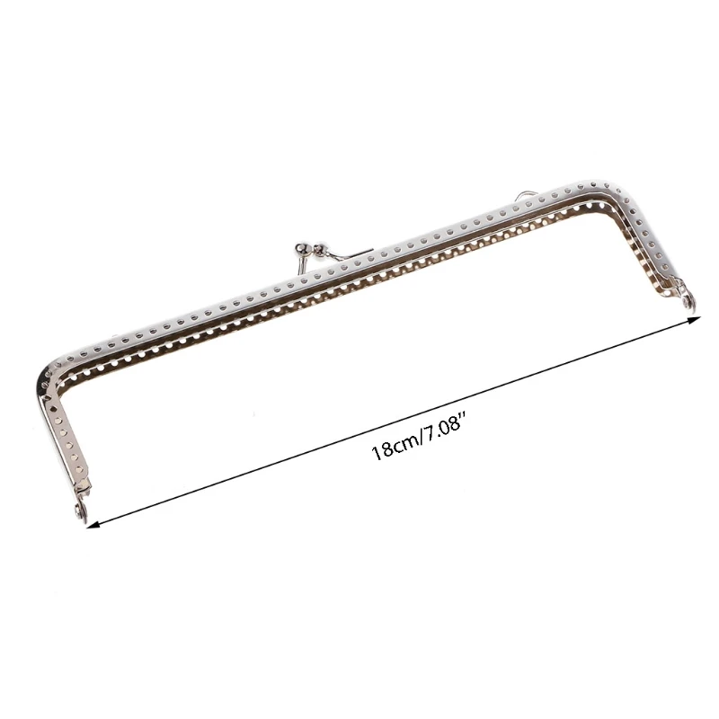 E74B 1PC Square Metal Frame Kiss Clasp For Handle Bag Purse  Accessories DIY 18cm