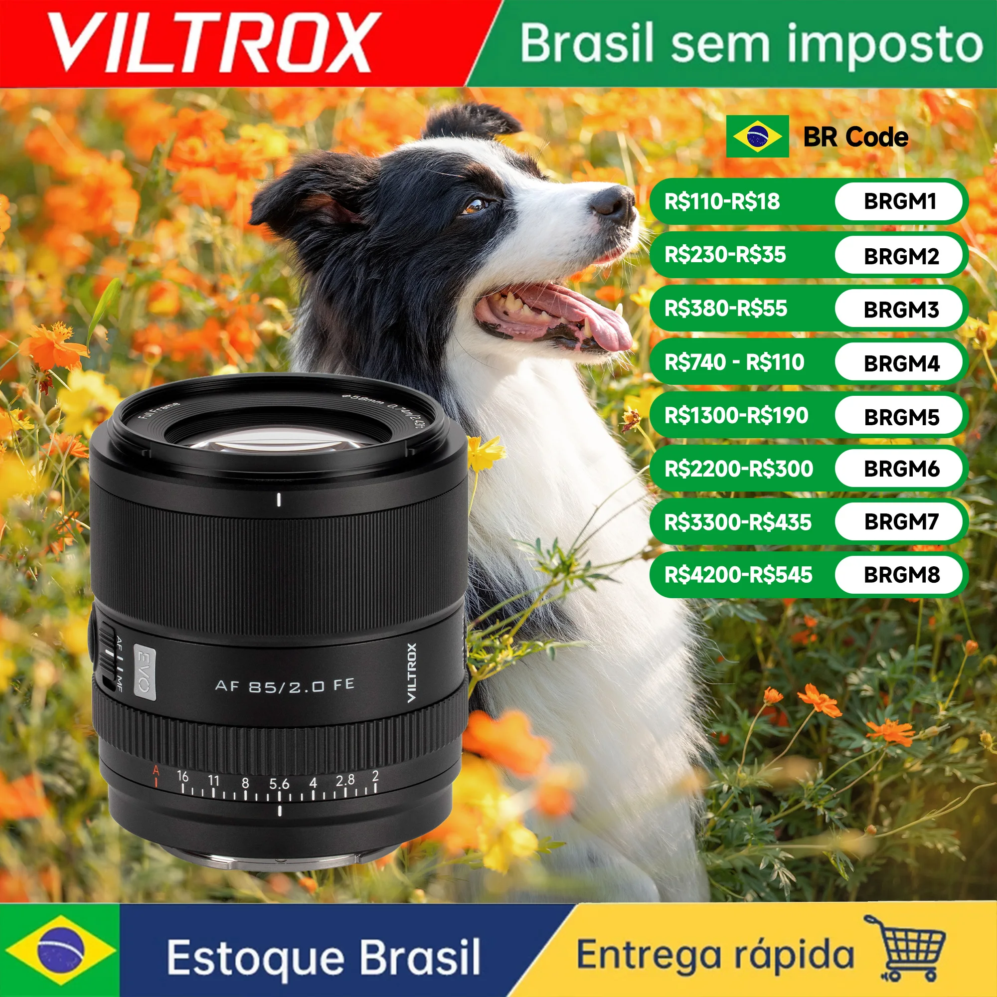 Lente de Câmera Viltrox 85mm F2.0 EVO Full Frame com Foco Automático para Retrato, Lente Prime com Abertura Grande para Sony E e Nikon Z Mount A7IV A7III A7CII ZVE10 A6400 A6700 Z5 Z6II Z50 Z7II Z8 Z9 ZF