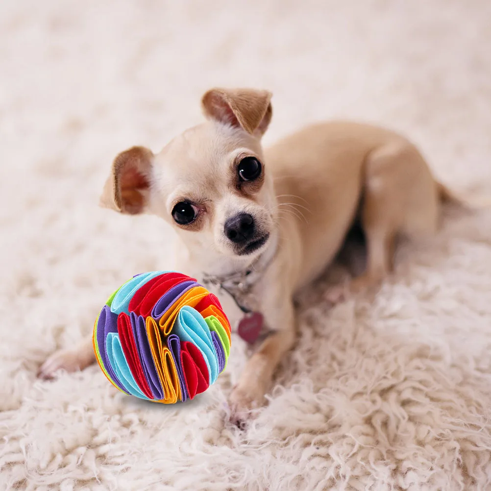 

Dog Sniff Balls Pet Toy Leak Food Playthings Training Snuffle Felt Cloth Material Interactive Small Hide Abrasion Resistance