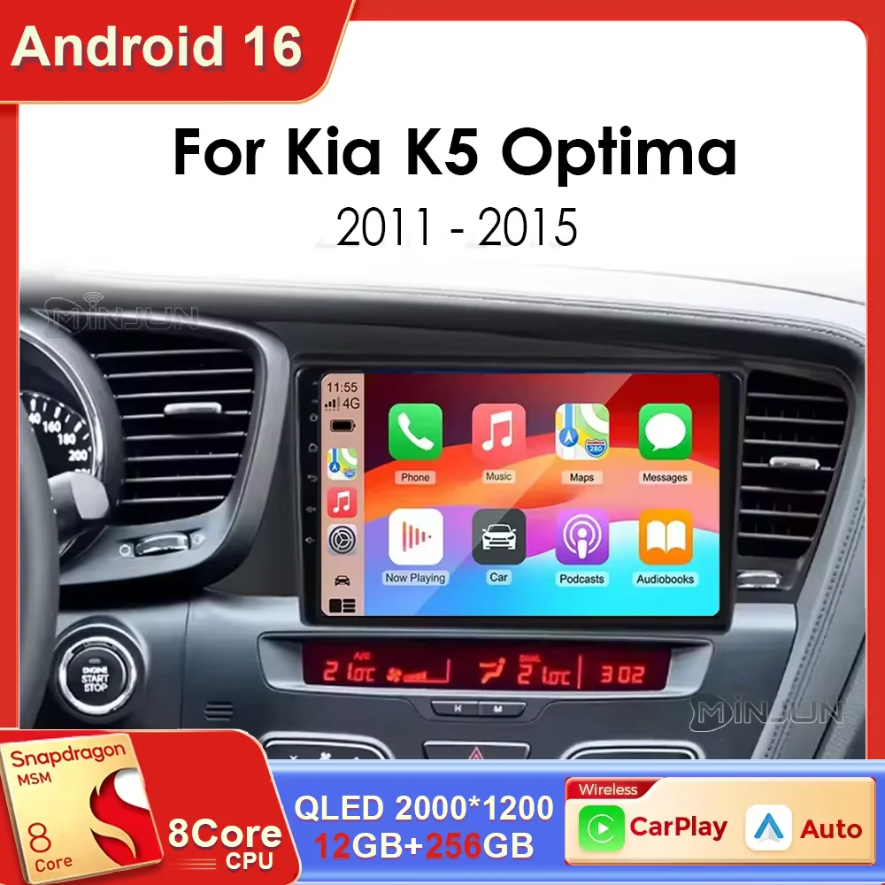 Radio para Auto Android 16 para Kia Optima 3 K5 TF T 2010 2011 2012 2013 2014 2015, Navegación GPS, Reproductor Multimedia Estéreo, WiFi+4G, DSP