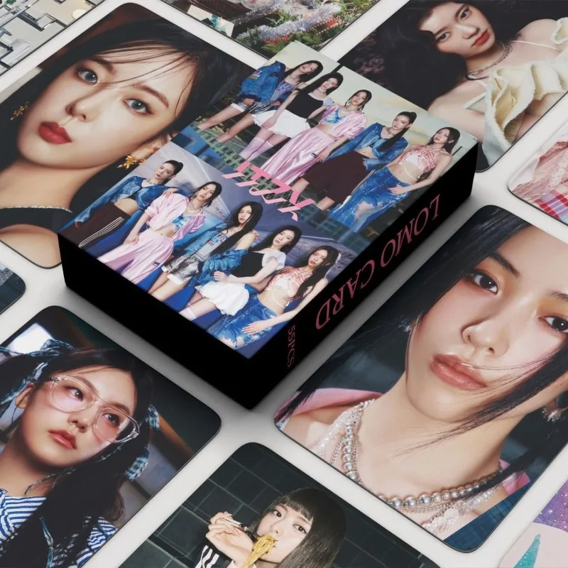 

55pcs Kpop ITZY Photocard GOLD Album LOMO Card Double Sides Small Card Yeji Lia Ryujin Chaeryeong Yuna Lomo Card Fans Collection