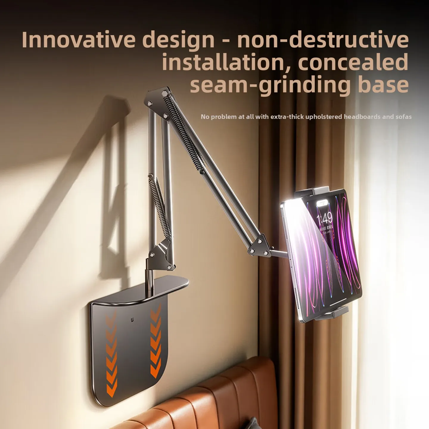 No Clamp Tablet Phone Stand Hidden Holder 360 Degree Adjustable Bedside Desktop Mount for Video Viewing Overhead Filming 태블릿 거치대