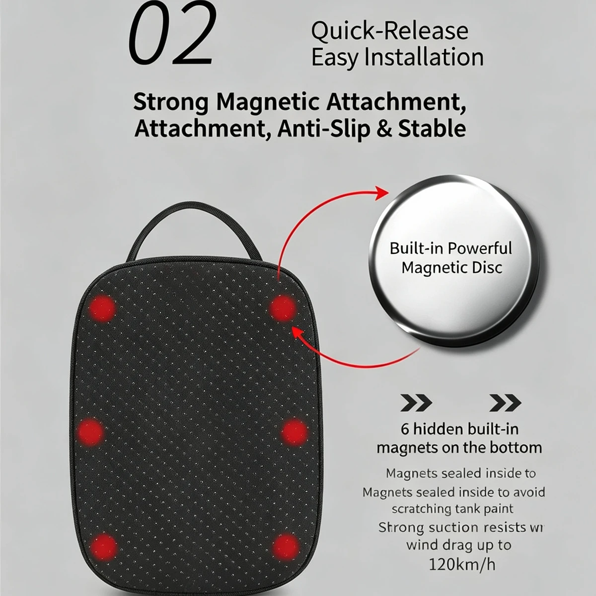 Motorcycle Magnetic Tank Bag Waterproof Racing Motorbike Tank Front Bag Hard Shell Portable Fuel Tank Tool Bag Universal