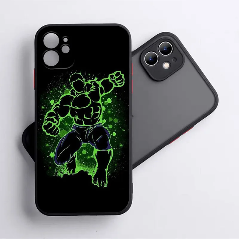 Marvel Hulk For Apple iPhone 15 14 13 12 11 XS XR X 8 7 Pro Max Plus Pro Frosted Translucent Phone Case