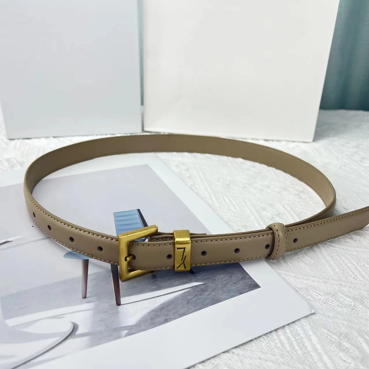 New Women\'s High-Quality Soft Belt Fashion ins Style Thin Waist Versatile Trend Leather Belt
