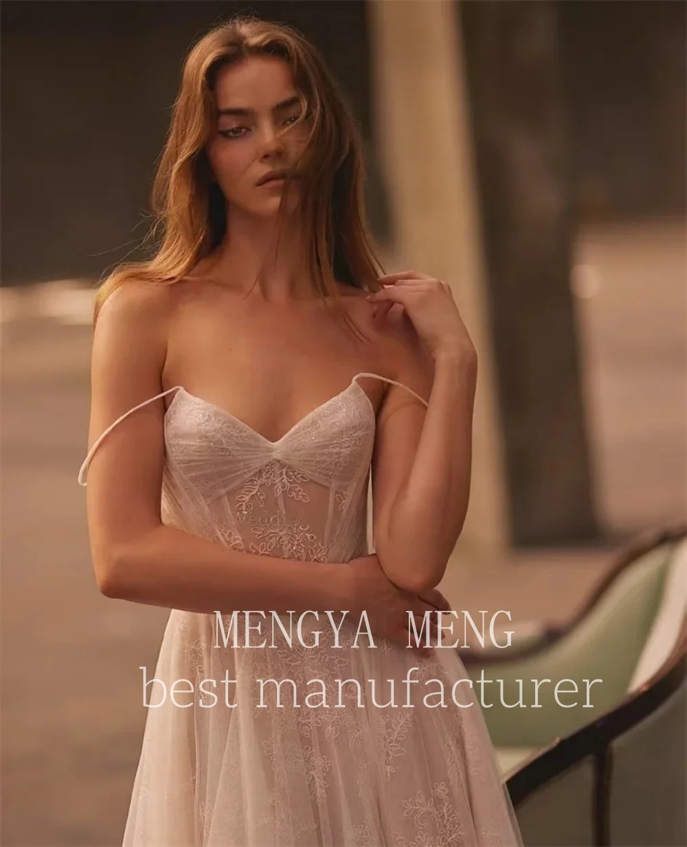 ZHUISHU 2025 Beach A-Line Wedding Dresses Spghetti Straps Lace Split Bridal Dress Princess Wedding Ball Prom Gowns Customized