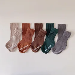 1-7year Boys Floor Socks Girls Non-slip Socks Soft Toddlers Ankle Sock 5 Pairs Cotton Children Sock Breathable Kids School Socks