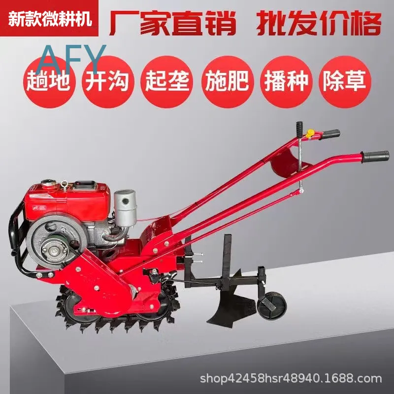 Mini Cultivadora Autopropulsada Diésel 173 para Agricultura y Jardinería, para Remover la Tierra, Hacer Surcos, Fertilizar y Sembrar
