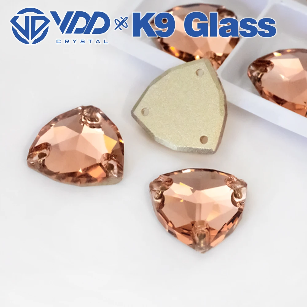 VDD Trilliant S108 Peach Fuzz Top Quality K9 Glass Sew On Rhinestones Crystal Flatback Sewing Strass Stones For DIY Garment