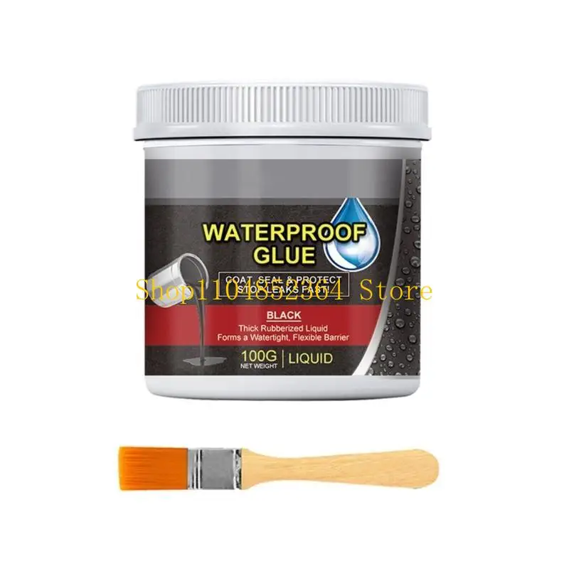 652F Waterproof Coating Sealant Invisible Waterproof Agent Strong Adhesive Versatile Solution 100g with Brush for Home Repair