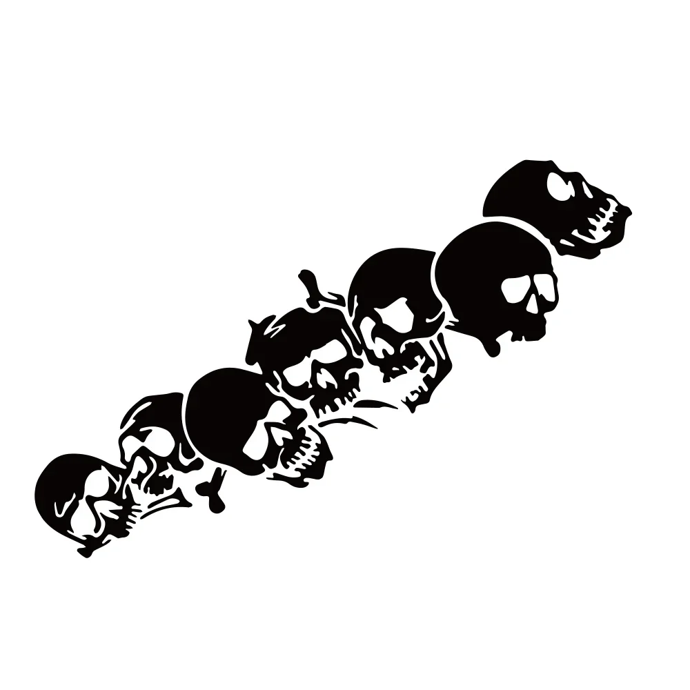 Creative Skull Totem Car Body Sticker Skeleton Head Horror Motorcycle Decal Universal for Halloween Trucks Bike Bicycle Vehicle