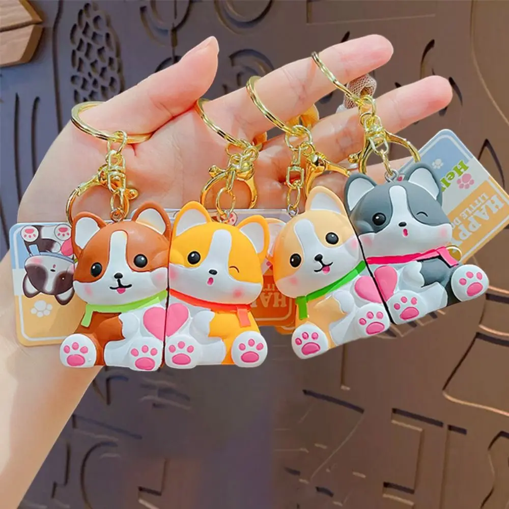 

Mini Animal Magnetic Couple Keyring Cartoon Kawaii Cute Lucky Cat Pendant Corgi PVC Valentine's Day Gift Friends