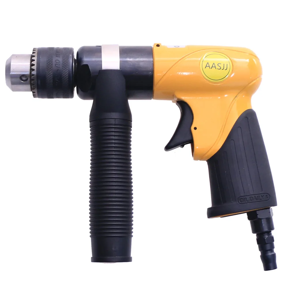 AT-4142 Pneumatic Pistol Drill 3/8 Low Speed Drill Forward & Reverse Air Drill Pneumatic Drill Clamp Capacity 1.5-13mm