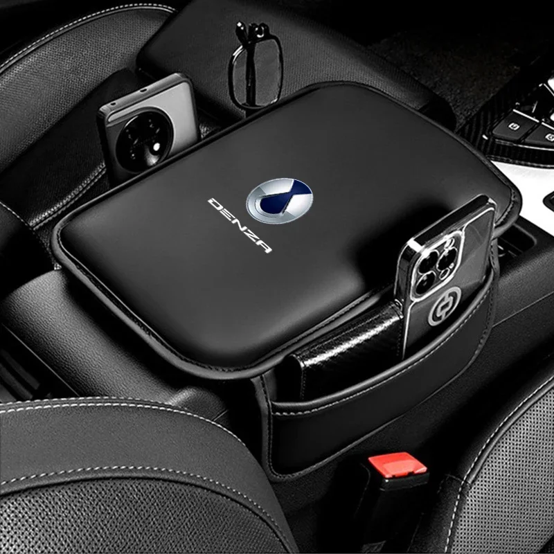 Center Console Arm Rest Protector Leather Car Armrest Box Pad Storage Pocket For BYD Denza D9 DM‑i B5 B8 Z9 Accessories Interior