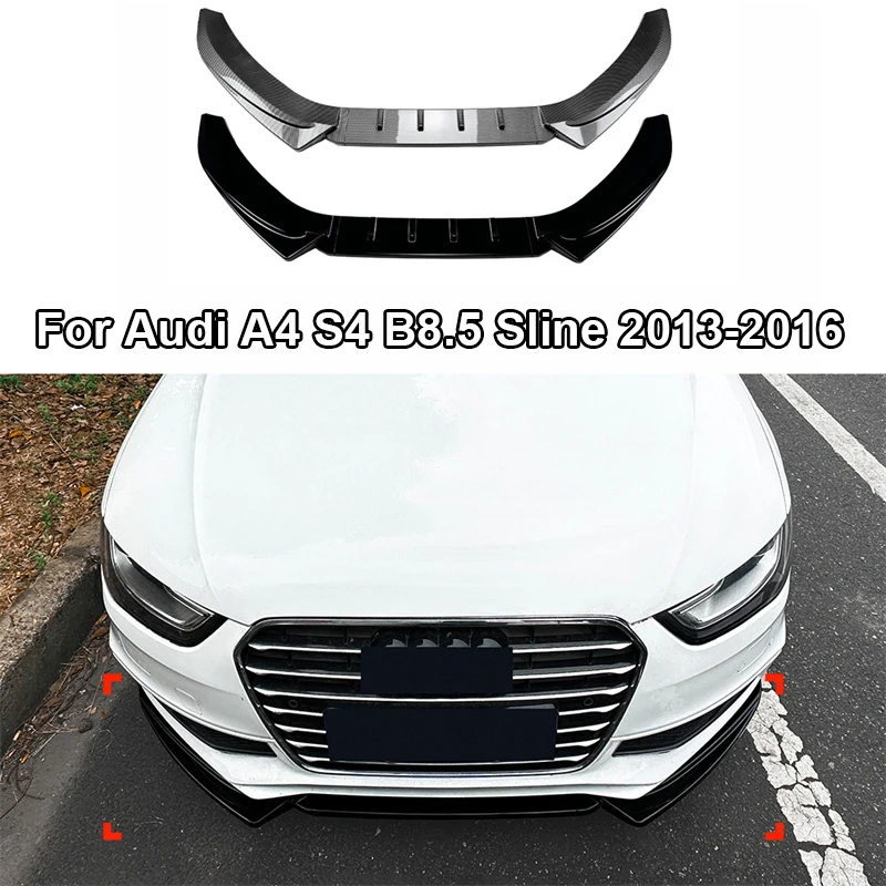 

For Audi A4 S4 B8.5 Sline 2013-2016 Gloss black Car Front Lower Bumper Lip Body Kit Duck Lip Splitter Canard Trim