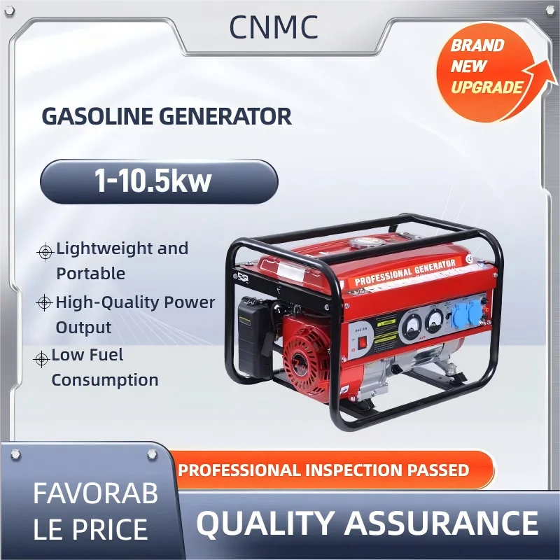 3500Watt Generator 50-65db 220V 50HZ 220cc 4-Stroke All-metal material Hand startphase Air-Cooled for Household Use