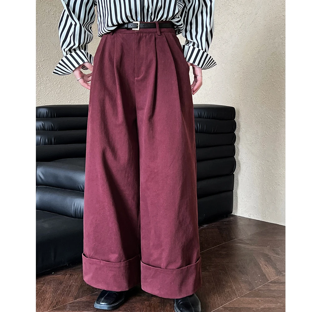 Kobiety Jesień Szerokie nogawki Materiał bawełniany Spodnie Wysoka talia Vintage Białe spodnie Pantalones Moda Odzież Spodnie Spodnie damskie