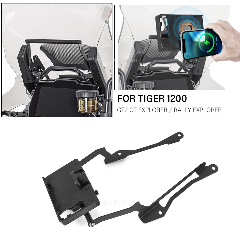 

Wireless USB Mobile Phone Charge Holder For TIGER1200 TIGER 1200 GT EXPLORER RALLY 2022 - Motorcycle GPS Navigation Bracket