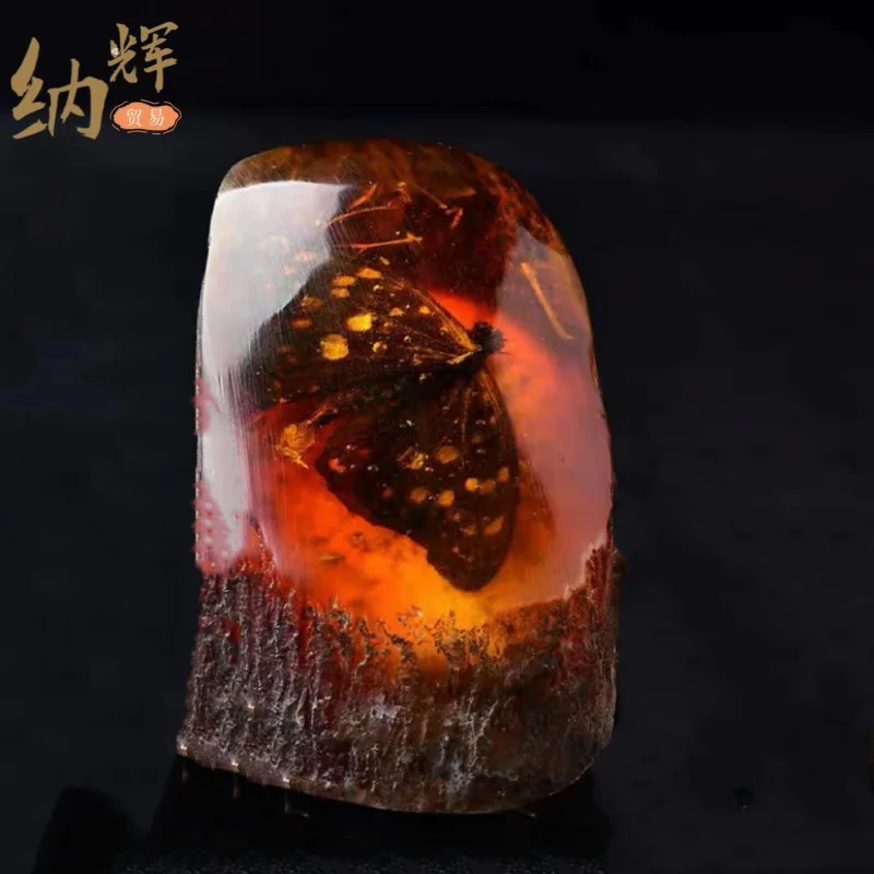 Amber Antique Crafts Artificial Amber with Bugs Scorpion Knows Crab Gecko Insect Specimen Stump Ornaments