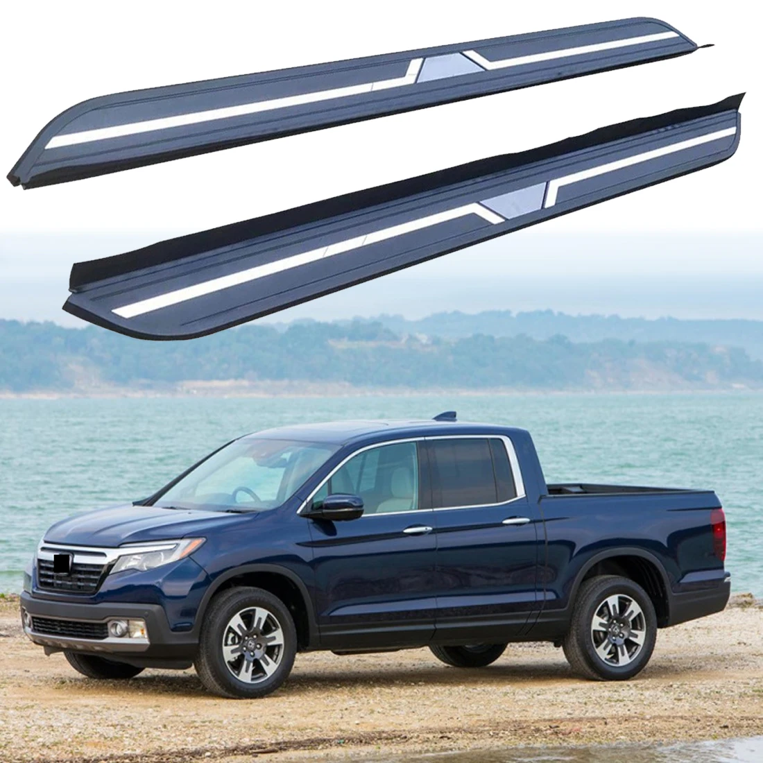 2PCS Side Step fits for Honda Ridgeline 2017 2018 2019 2020 2021 2022 2023 2024 Running Board Nerf Bars Stairs Aluminium Pedal