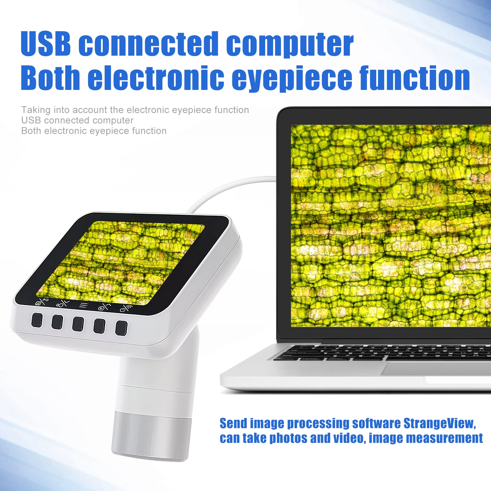 Datyson 2X0051A electronic eyepiece with 2.8-inch display screen, WIFI capability, and HD photo and video recording, compatible with Mobile Phones and Computers