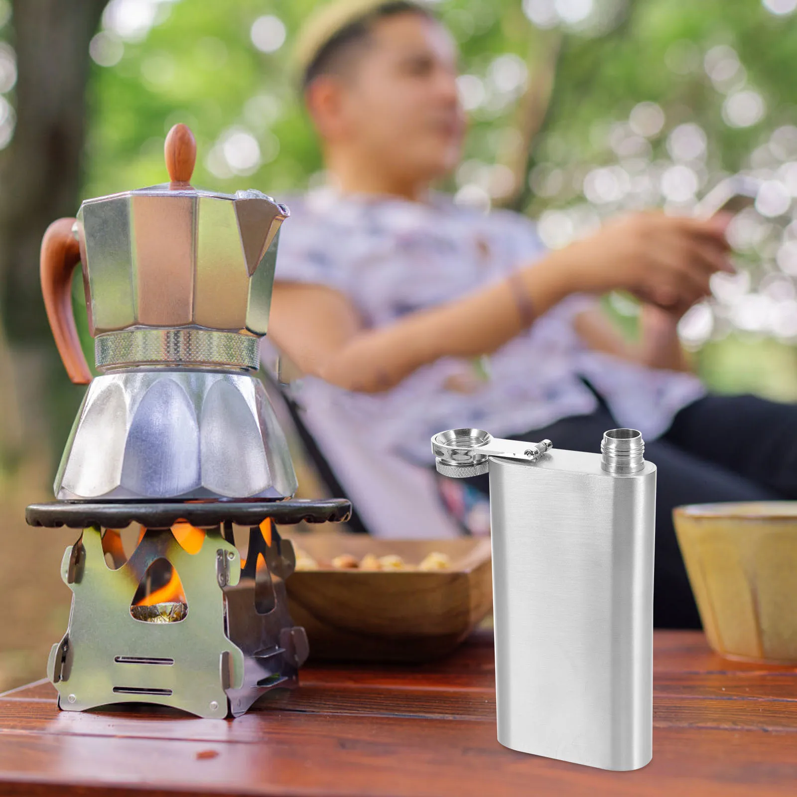 

s Stainless Steel Portable Bottle Flat Kettle Reusable Alcohol Container Lightweight Compact Outdoor Camping Flask