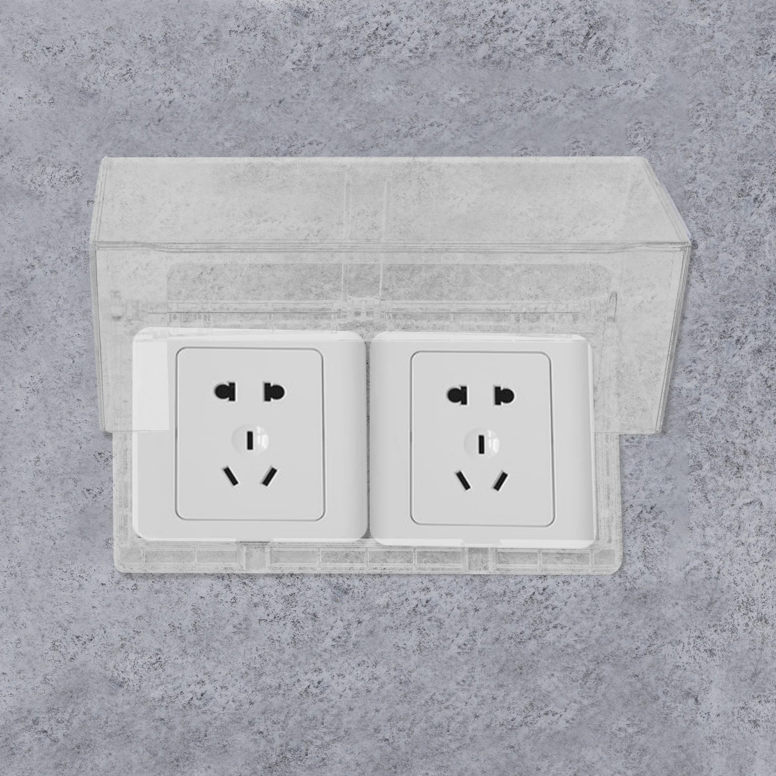 

1PC 2-Gang Weatherproof Outlet Cover Transparent Outdoor Electrical Protector for Bathroom Use