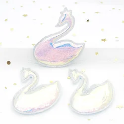 8Pcs Glitter Colorful PU Fabric Swan Appliques Padded Patches for Crafts Hat Clothes Ornament DIY Headwear Hair Clips Decor