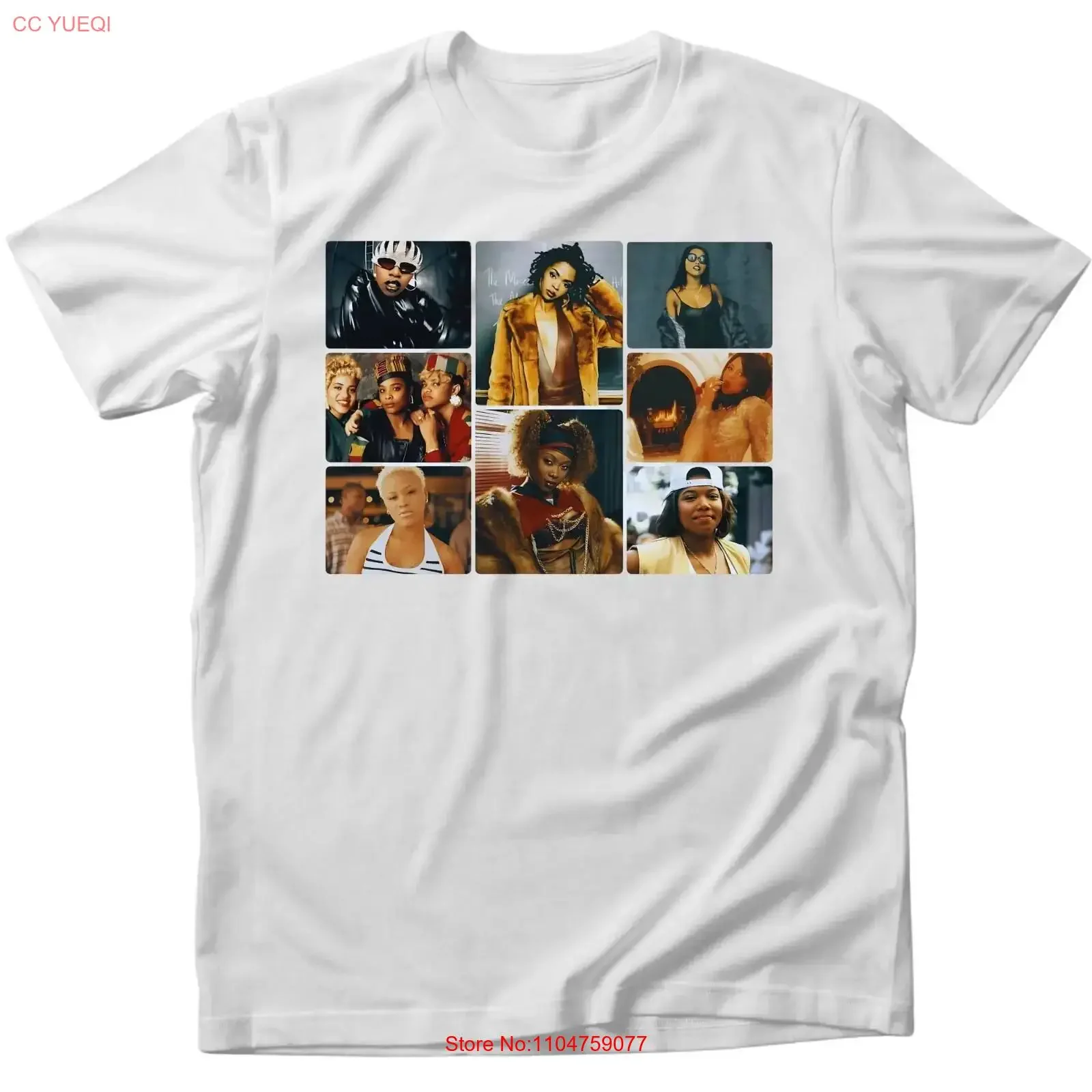 Camiseta Feminina de Hip Hop e Rap Anos 90, Estilo Vintage, Confortável e Versátil, Inspirada em Latifah e Foxy, Levemente Estilo Streetwear