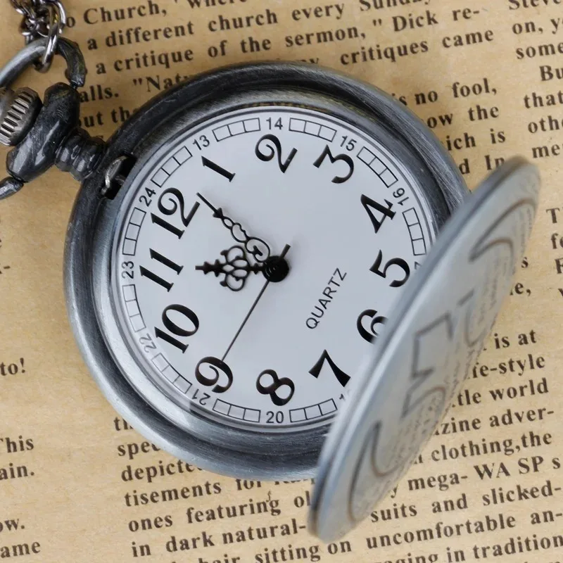 크리 에이 티브 빈티지 실버 단순 석영 주머니 시계 남여 Fob 시계 아날로그 펜던트 시계 여성 남성 선물