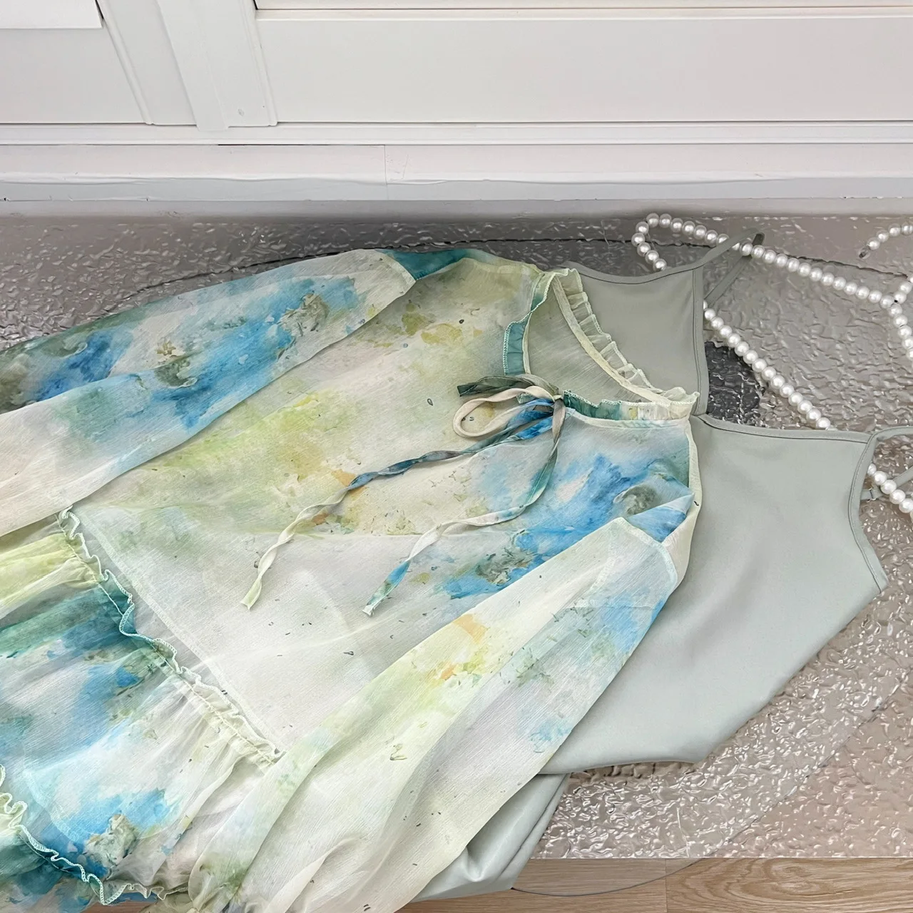 Cold Feeling, Super Good-looking Temperament, Beautiful Suspender Dress, Female Summer Fairy Skirt, Thin and Long Skirt