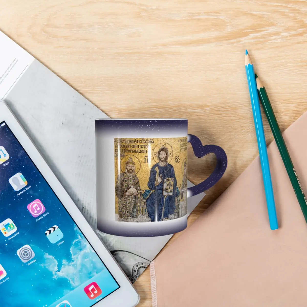 يسوع المسيح بانتوكراتو فسيفساء في هاجيا صوفيا، اسطنبول القدح أكواب القهوة السيراميك أكواب الشاي كوب حليب درينكوير هدايا للأصدقاء #3