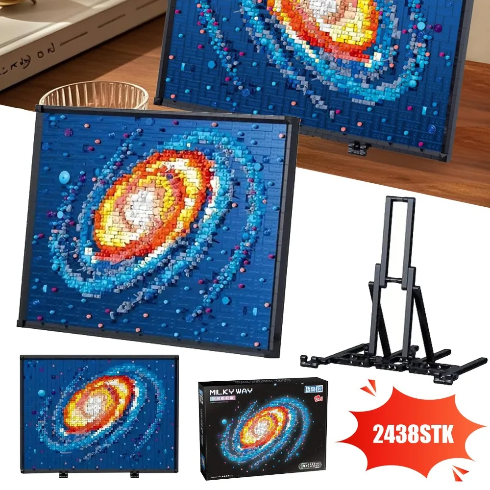 Micro Mini Art Das Milchstraßen-Galaxie-Bauset für Erwachsene, nicht kompatibel mit 3D-Wandkunst, einzigartige Wanddekoration für Zuhause oder Tischdekoration, kreatives Geburtstagsgeschenk-Spielzeug