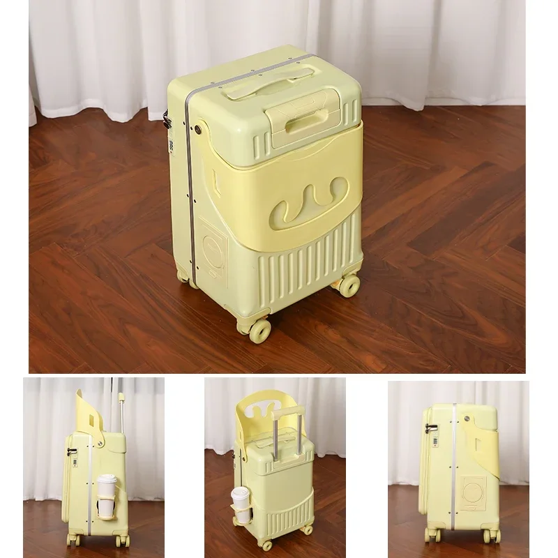 Mutter-Kinder-Reisekoffer zum Spazierengehen, Schiebe-Trolley für Eltern und Kind, Fahrbarer Kinderkoffer, 20-Zoll Handgepäck-Koffer – Detail 3
