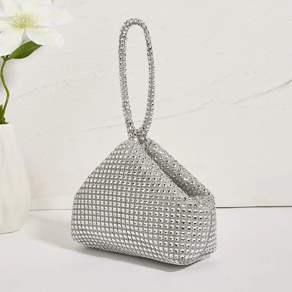 Driehoek Ontwerp Glitter Imitatie Strass Clutch Sprankelende Mode Dames Handtas Mini Luxe Avond Clutch Prom Event