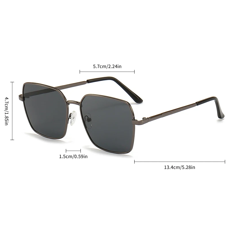 Metal Men's Sunglasses Simple Square Large Frame Sunglasses UV400 Outdoor Radiation Resistant Sunglasses Driving Sunglasses