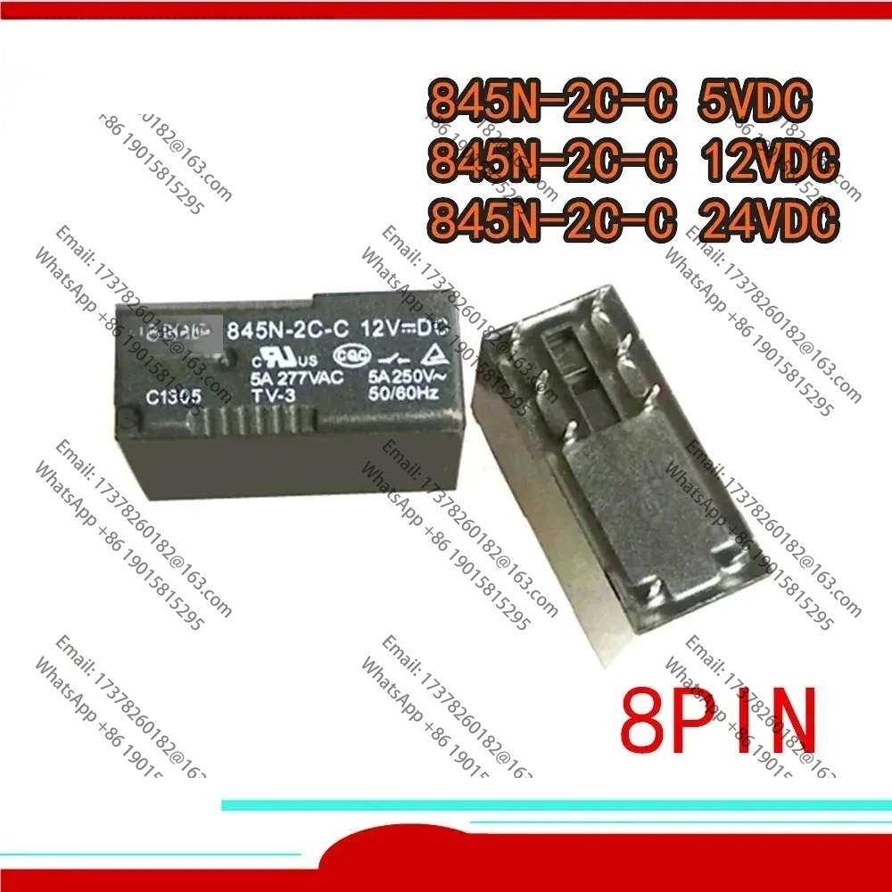 

5 шт./лот, 100% новое реле 845N-2C-C 845N-2C-C-5VDC 845N-2C-C-12VDC 845N-2C-C-24VDC две группы преобразования 8PIN