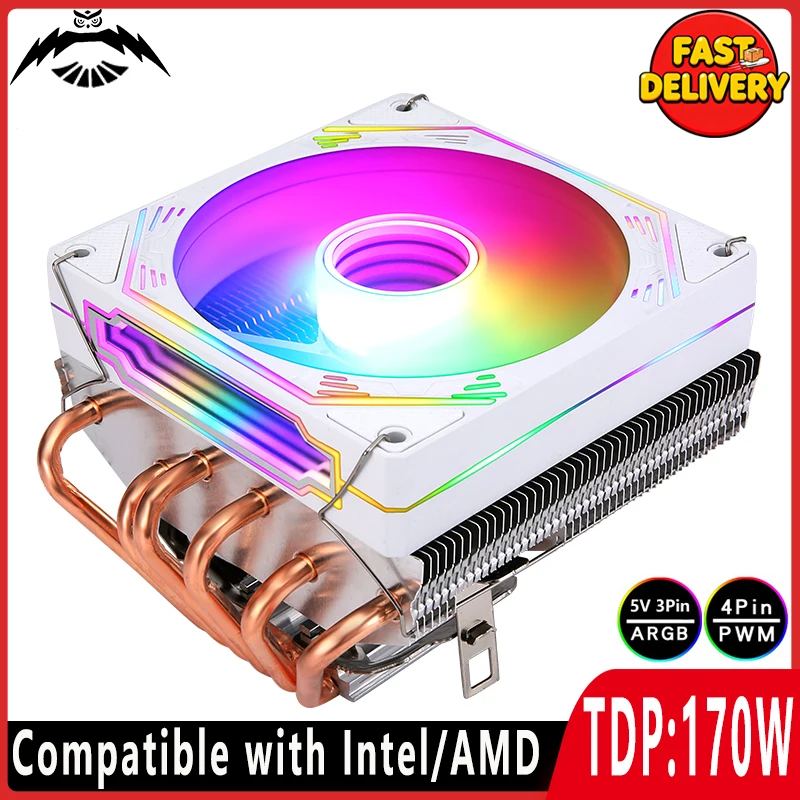 

Горизонтальный радиатор Эффективная тепловая трубка 4/6 Кулер 120 мм Вентилятор процессора 4-контактный/ШИМ Встановіть слоты Intel i5 i7 LGA115x 1700 2011 x79 x99 AMD