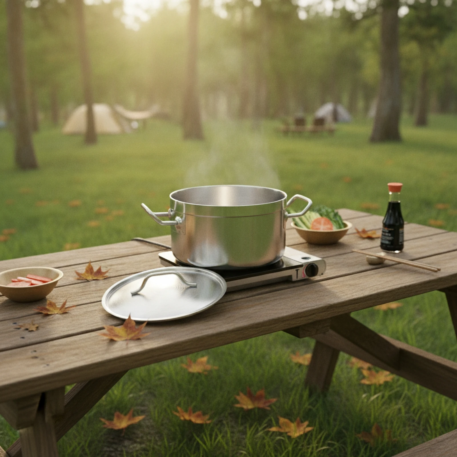 Hot Pot Small Pot with Lid Cookware Flat Bottom for Singles, Tabletop Cooking, Camping