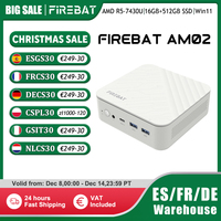 FIREBAT AM02 MINI PC AMD Ryzen 5 7430U Windows 11 Mini PC 16GB DDR4 3200MHz 512GB SSD Wifi 6 BT5.2 HDMI 2.1 Desktop Computer