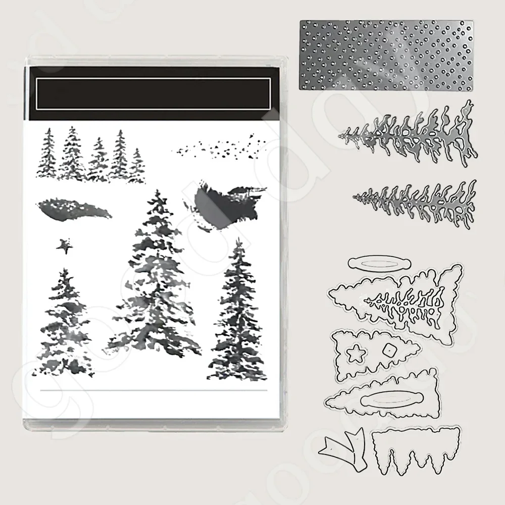 2024 Christmas Tree Snowflake Snowman Metal Cutting Dies Clear Stamps Scrapbooking Journaling Decor Embossing DIY Greeting Cards