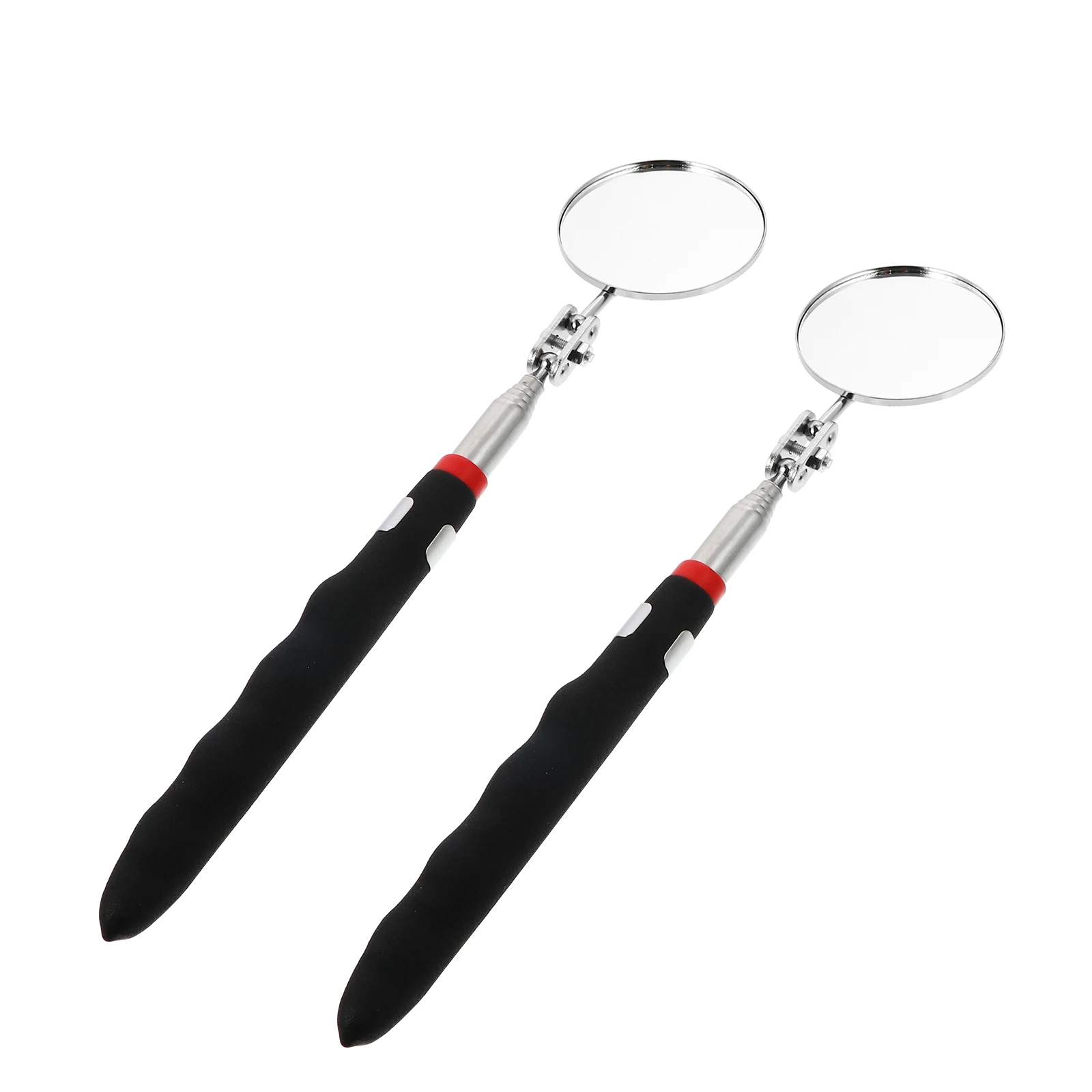 

2 Pcs Telescopic Inspection Mirror Set Flexible Handle Extendable Round Mirrors for Car HVAC Tool Checking Dead Angles
