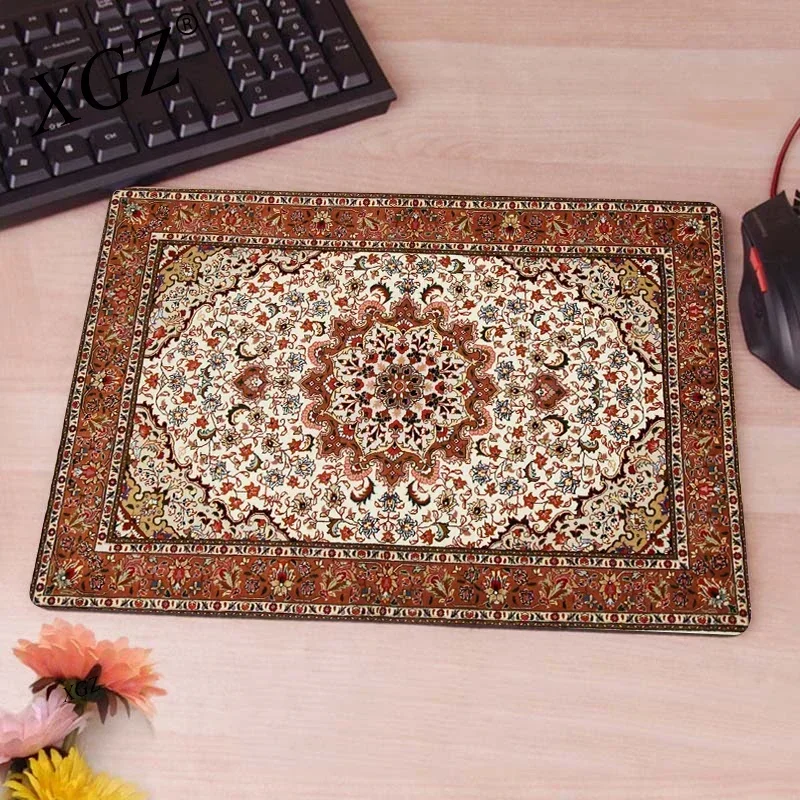 Persian Rug Mat Mousepad Carpet Pattern laptop PC Mouse Pads Square Home Office Table mats Decor Craft Rubber Decorative