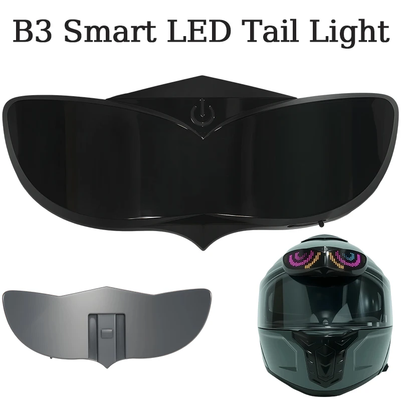

B3 Smart LED Tail Light Motorcycle Helmet LED Display Lights Bluetooth Controlled Smart Sensor Night Cycling Warning Safe Signal