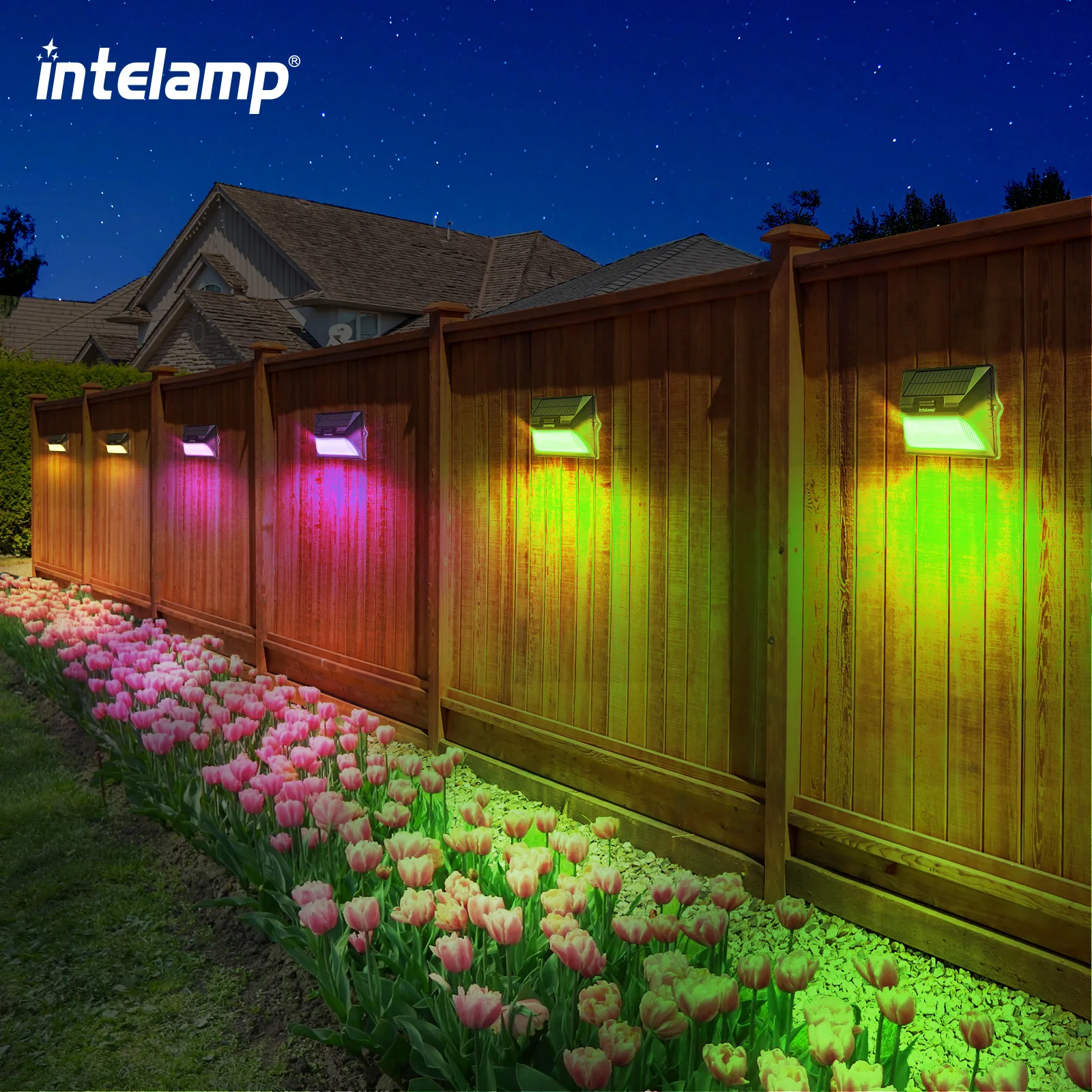 

2/6Pcs Solar Fence Lights Solar Powered LED Deck Light Color Changing Waterproof Outdoor Lamp for Garden Yard Railing Wall Step